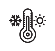 excessive heat and cold policy temperature gauge button icon