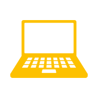 pay online yellow computer icon