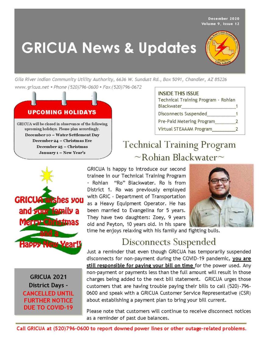 December 2021 Newsletter Page 1