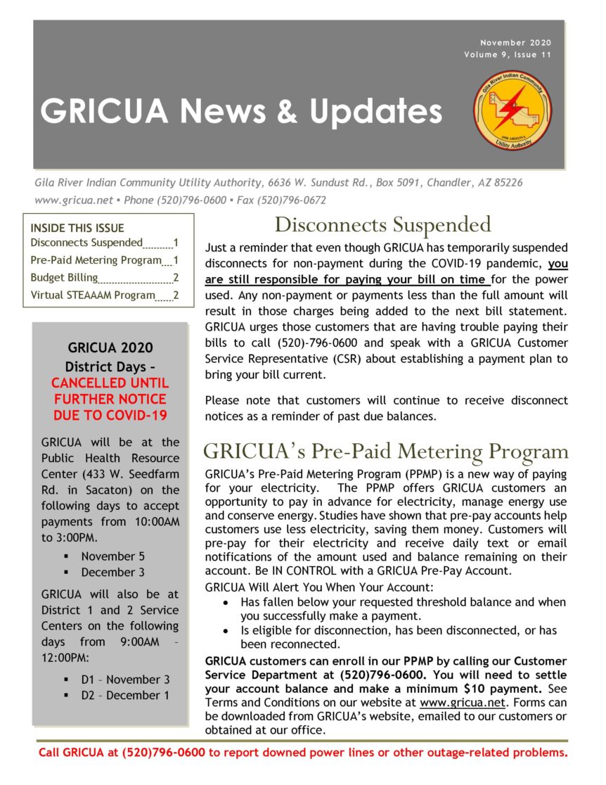 gricua news and updates flyer