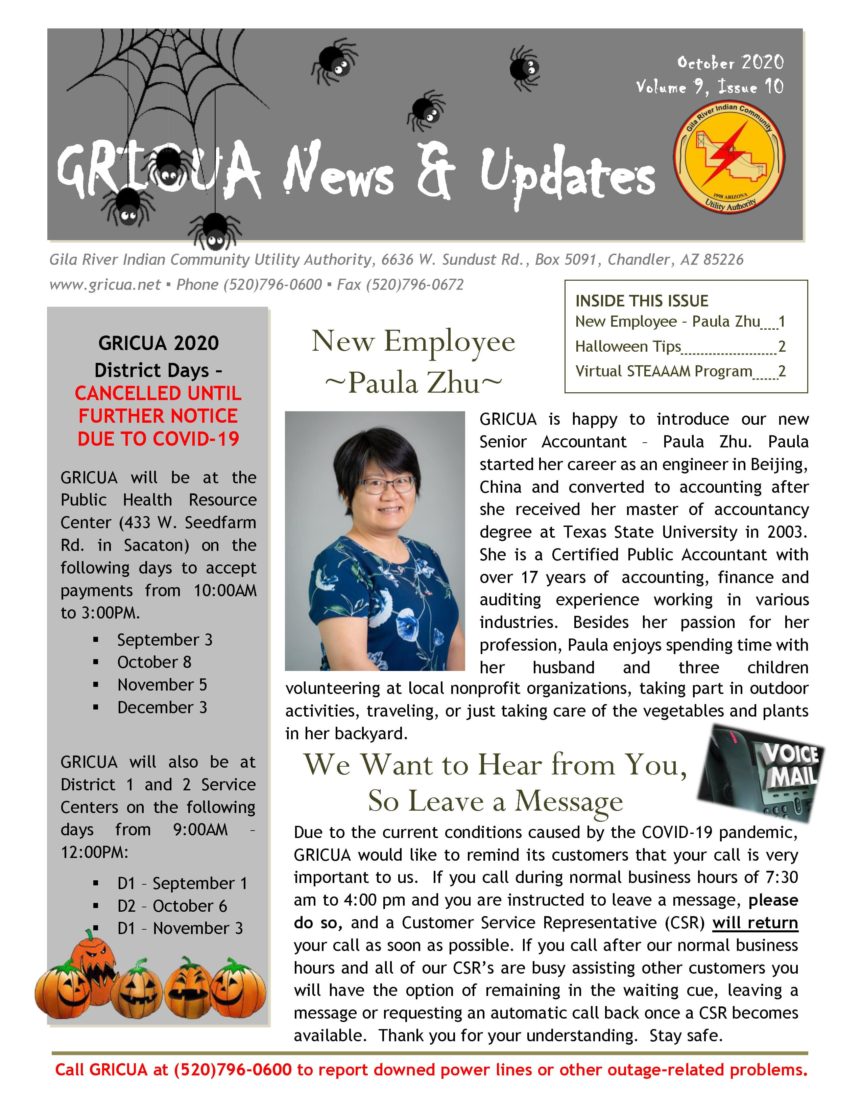 GRICUA newsletter October 2020 final